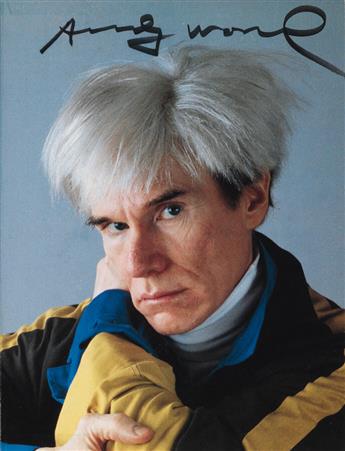 WARHOL, ANDY. Group of Signed books and one Signed postcard.